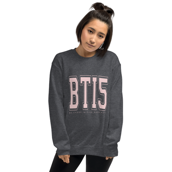 BTI5 Large Letters Unisex Sweatshirt | Pink by Be There in Five