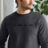 Be There in Five I Swear EMBROIDERED Unisex sueded fleece sweatshirt