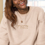 Going Out Top in Kate's Handwriting Embroidered Unisex sueded fleece sweatshirt