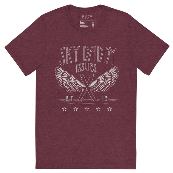 Sky Daddy Issues Triblend Soft Short Sleeve Band Tee by Be There in Five